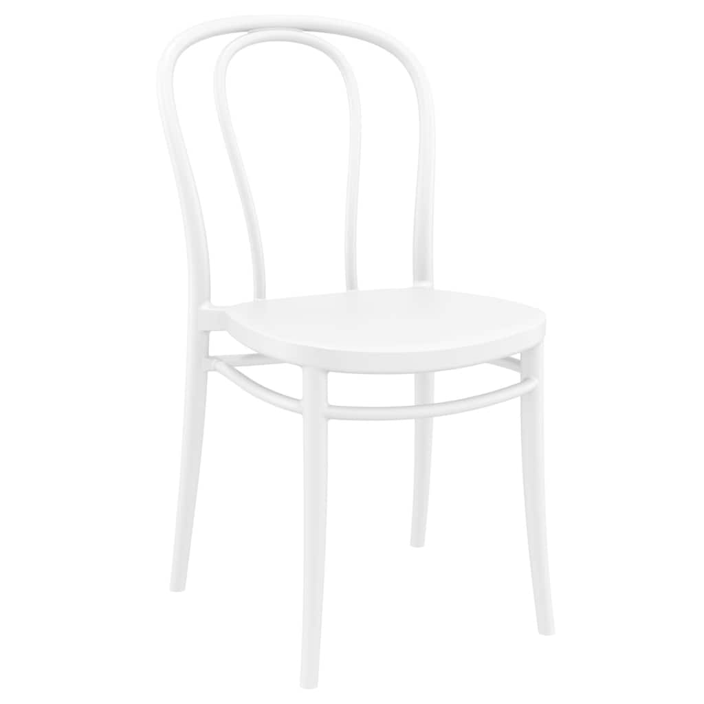 33.5" White Stackable Patio Armless Dining Chair