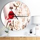 preview thumbnail 9 of 8, Designart 'Fashion Sexy Woman with Flowers' Oversized Fashion Wall CLock