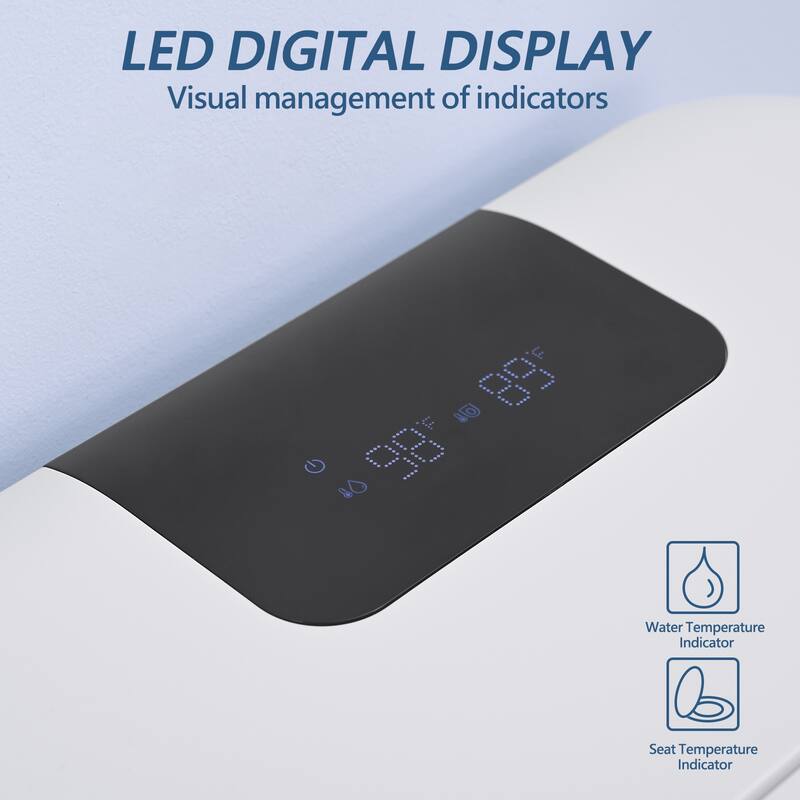 Vanityfair Smart Toilet Bidet with LED Display, Foot Sensor Open Cover