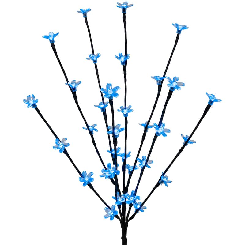 3 Pre-Lit Cherry Blossom Artificial Tree Branches 2.5' Blue LED Lights