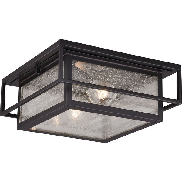 slide 2 of 8, Vaxcel Lighting Hyde Park 2 Light 12" Wide Outdoor Flush Mount Square Espresso Bronze