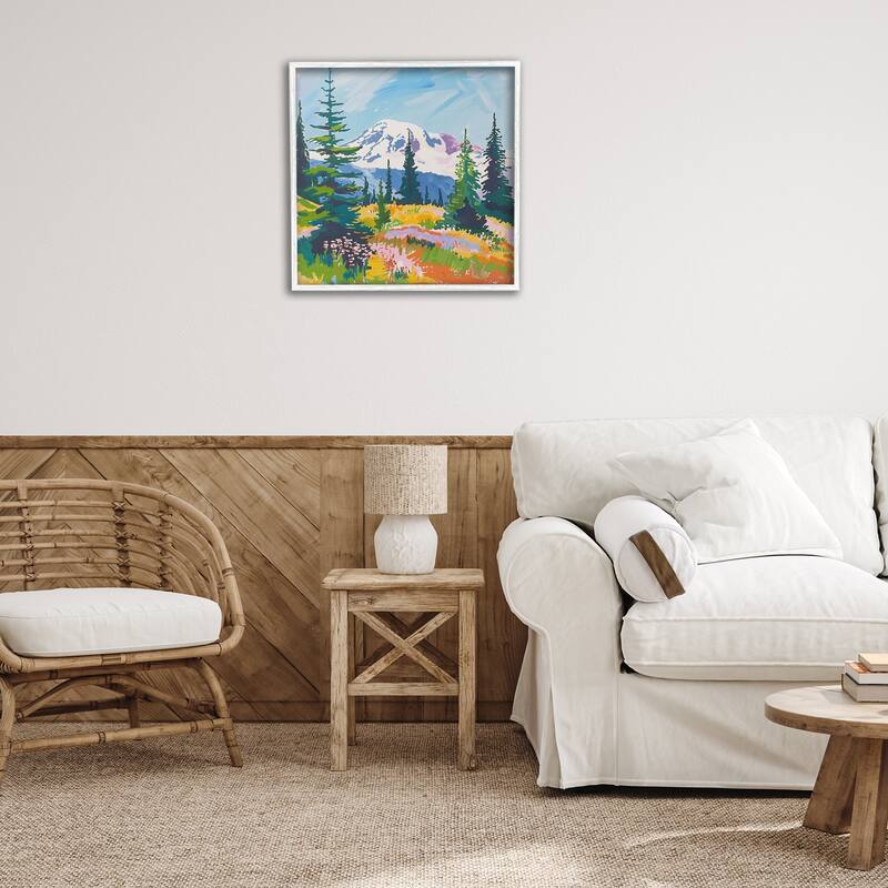 Stupell Peaceful Mountain Valley Scenery Framed Giclee Art Design By Walker Noble