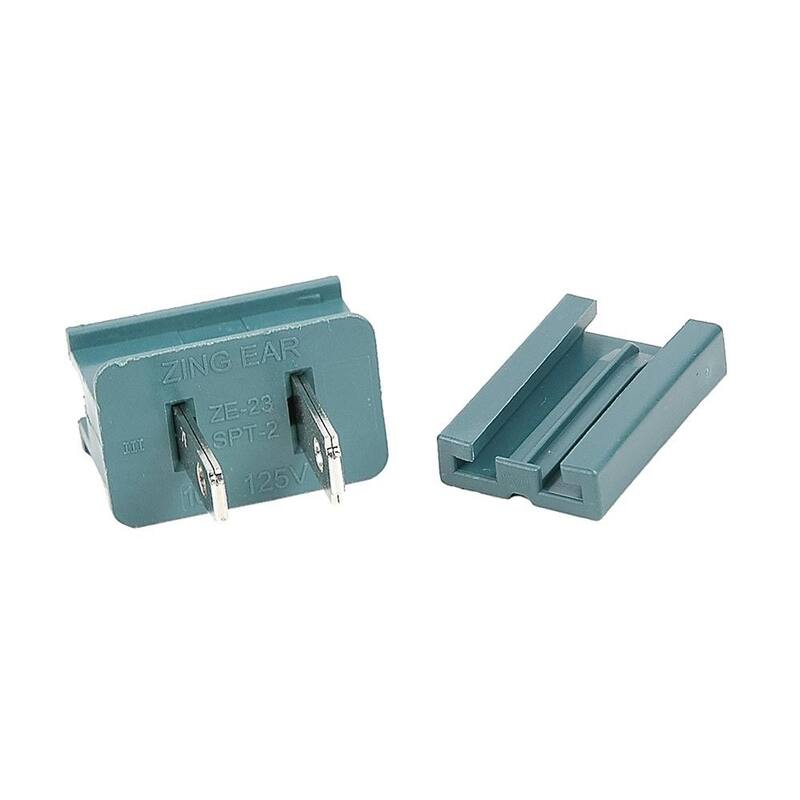 SPT-2 Male Plug, Snap On Vampire Plugs, Green, Polarized, 10 Amp, 25 Pack - Medium - String Lights