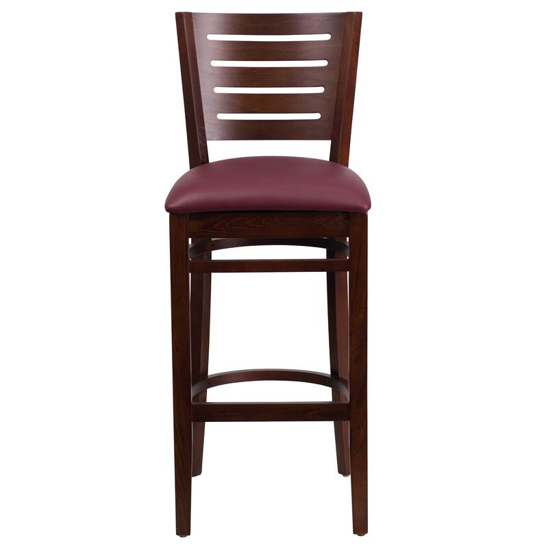 2 Pk. Darby Series Slat Back Wooden Restaurant Barstool - 16.75"W x 18"D x 43.5"H - 16.75"W x 18"D x 43.5"H