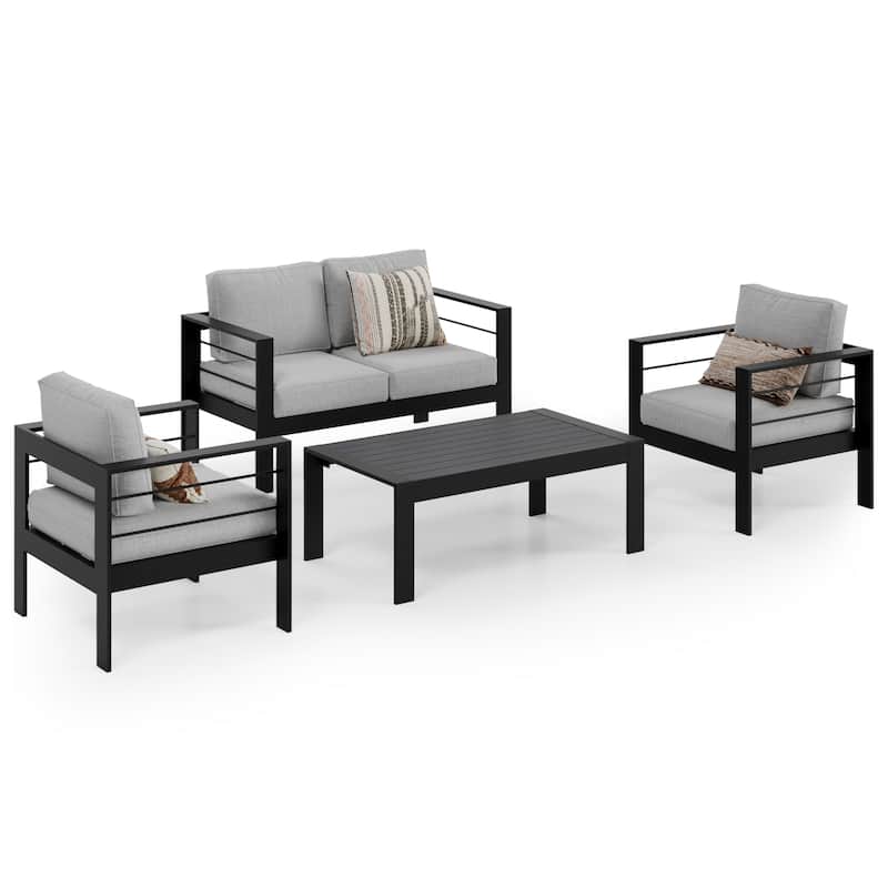 Royalcraft 4 Piece Aluminum Outdoor Patio Furniture Set