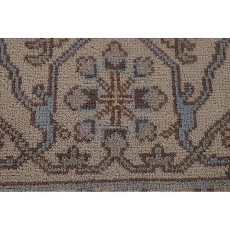 All-Over Ivory Oushak Oriental Area Rug Handmade Wool Carpet - 7'11" x 9'11"