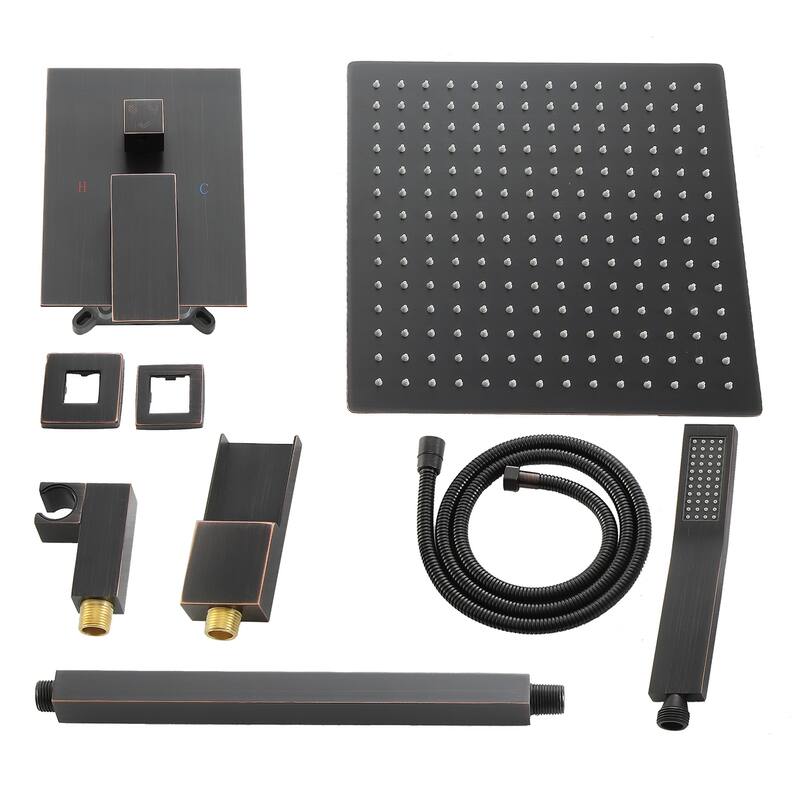 Topcraft 12-inch Ceiling Mount Square Shower System with Rough-in Valve - 12*12