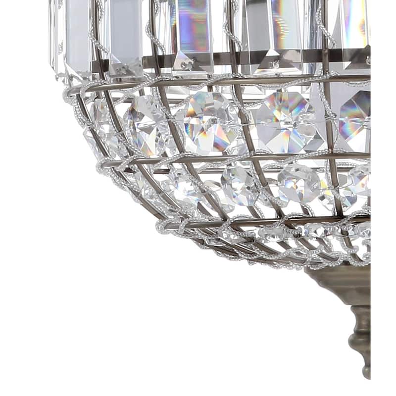 Juliette Crystal/Metal LED Pendant Pendant, Antique Brass by JONATHAN Y