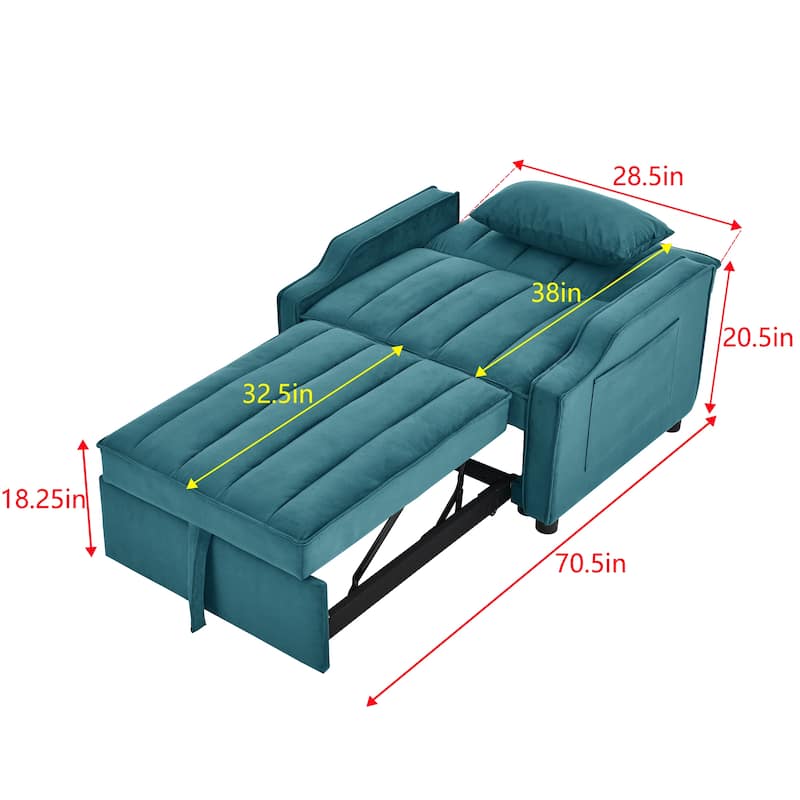 velvet loveseat sofa couch pull out bed