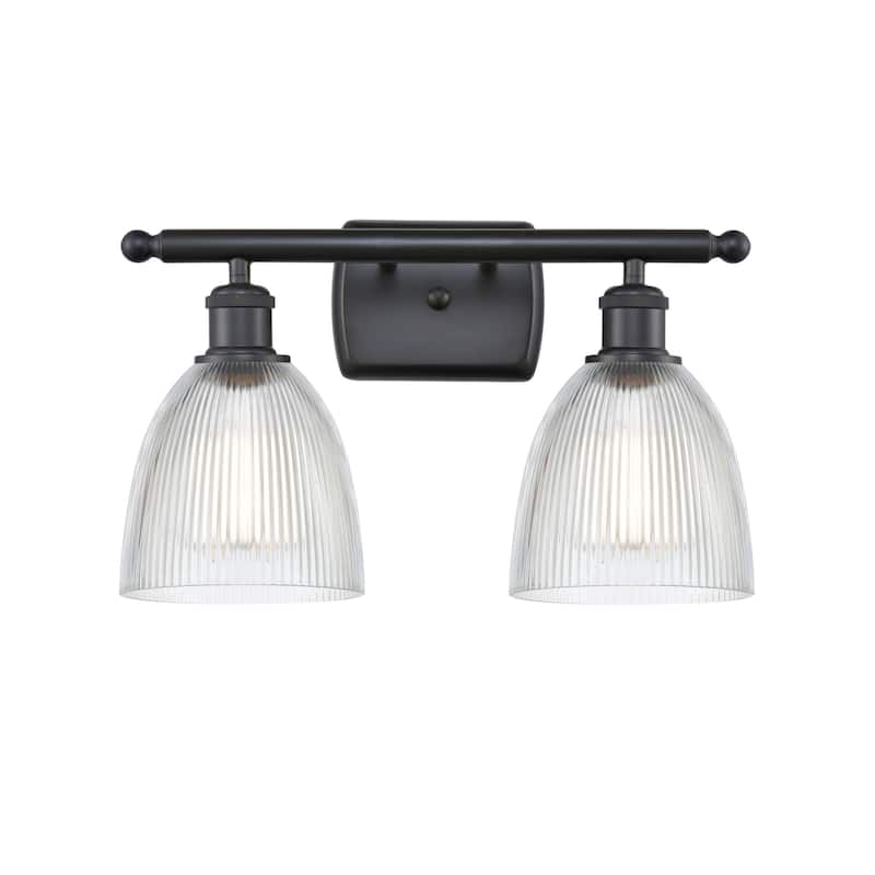 Innovations Lighting Castile 2 Light 16" Wide Bathroom Vanity Light - Matte Black / Clear