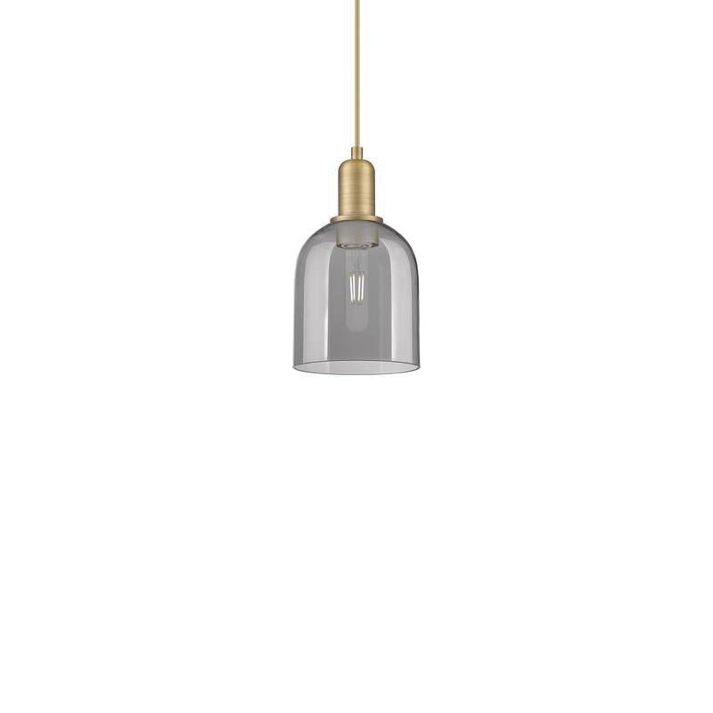 Innovations Lighting 716-1P-11-6 Bella Pendant Bella 6" Wide Mini - Brushed Brass / Light Smoke