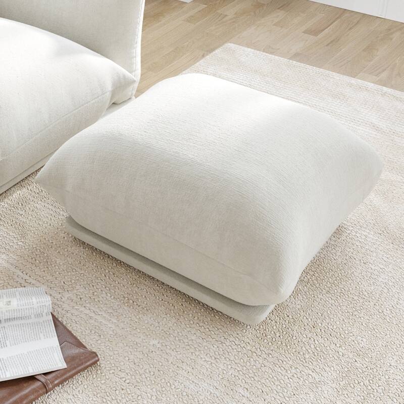 Chenille Fabric Upholstered Ottomans