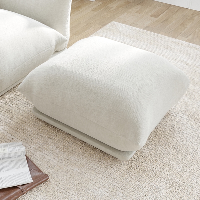 Chenille Fabric Upholstered Ottomans