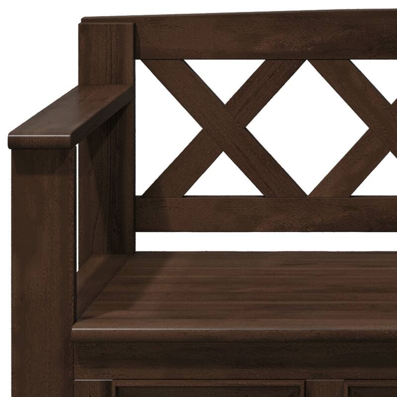 WYNDENHALL Halifax 48 inch Wide Solid Wood Transitional Entryway Bench - 48 Inches wide
