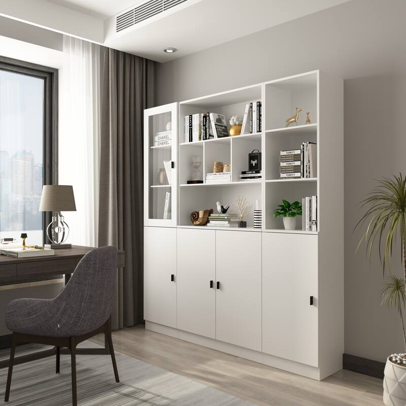 Timechee Combined Bookcase Kitchen Cabinet Display Cabinet Pantry