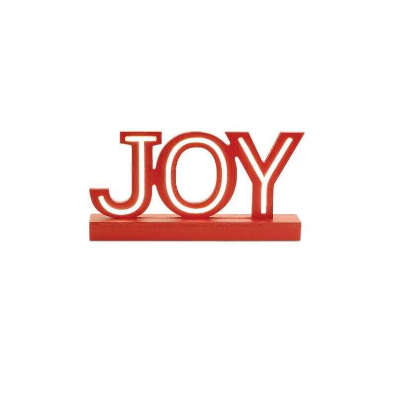 LED Joy and Merry Tabletop Sign (Set of 2) - N/A