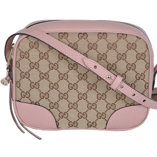 Shop Gucci 449413 Beige Pink Canvas Leather GG Guccissima Bree Crossbody Purse - Beige/Pink - 8 ...