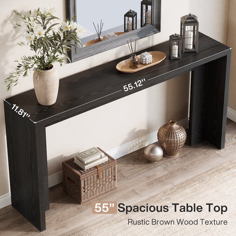55.1-Inch Wood Long Console Table Sofa Table for Entryway Living Room