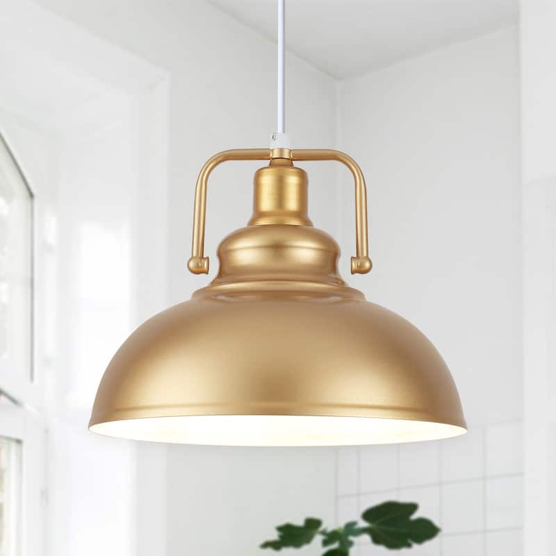 1-Light Kitchen Island Lighting 11.5"W Pendant Light for Entryways - Spray Gold
