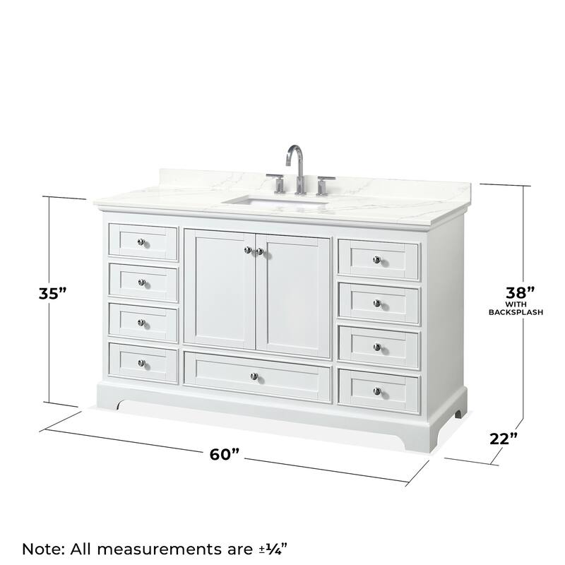 Wyndham Collection WCS202060S-QTZ-US3MXX Deborah 60" Free Standing