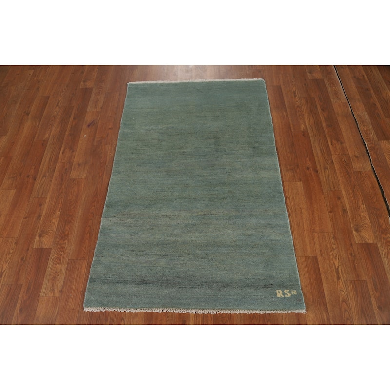 Stripe Gabbeh Modern Rug Handmade Wool Carpet - 2'7" x 4'1"