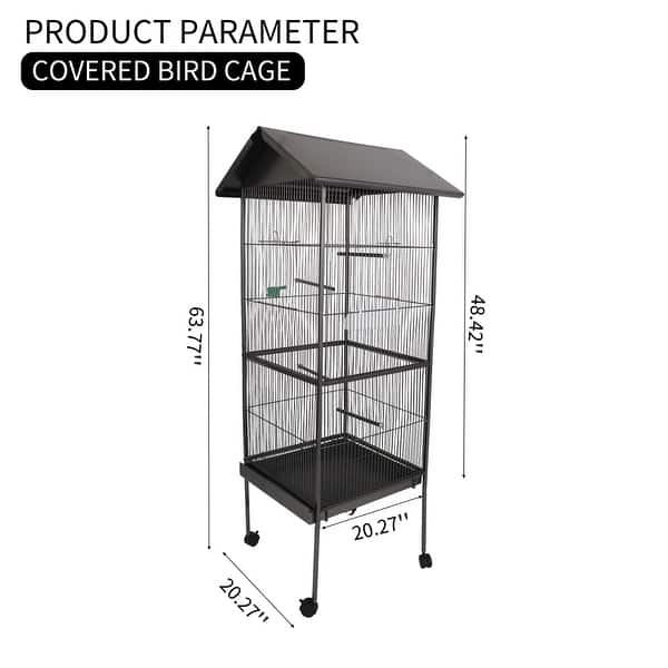 Picture of Gray Steel Bird Cage with Rolling Stand - Bed Bath & Beyond - 39171839