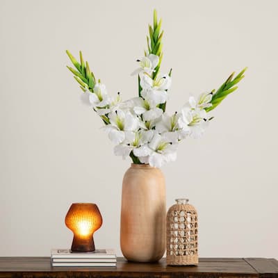 Floral Gladiolus Artificial Stem Sprays - 45" - Set of 3 - White