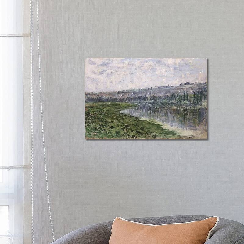 iCanvas "The Seine and the Hills of Chantemsle, 1880 " by Claude Monet Canvas Print - 18x26x1.5