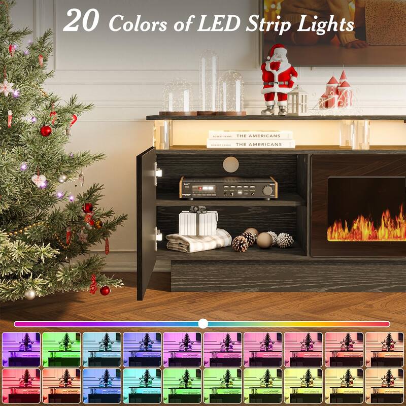 BOSSIN 70 Fireplace TV Stand with 36 Electric Fireplace