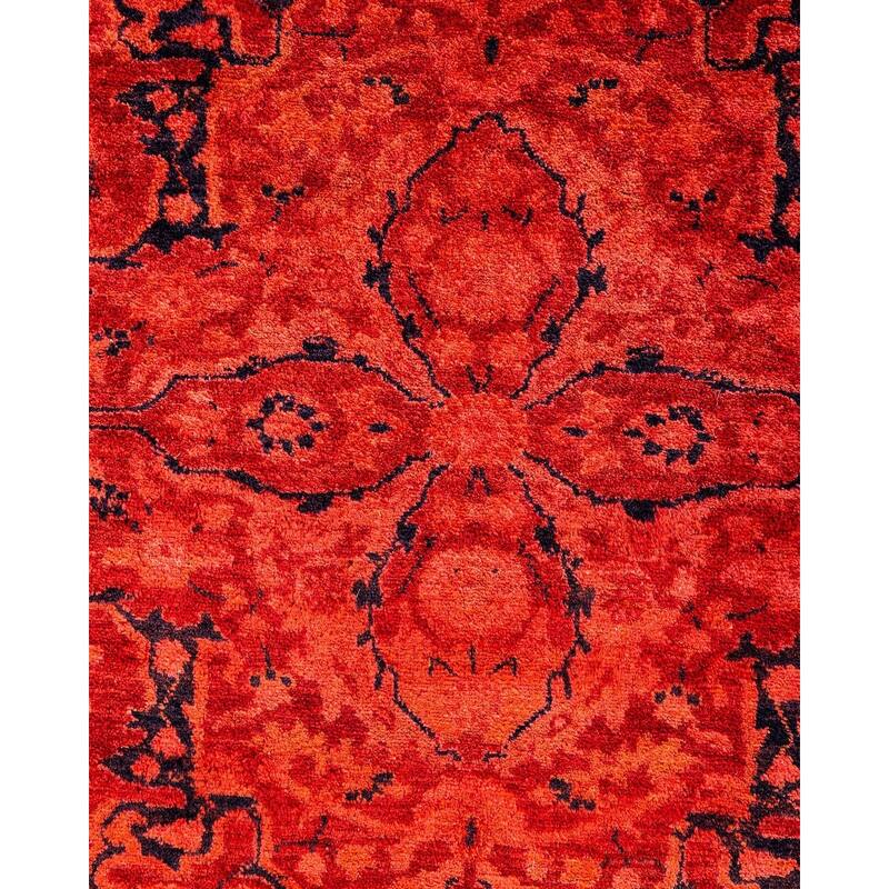 Contemporary Overdyed Wool Hand Knotted Runner - 3' 1" x 7' 7"