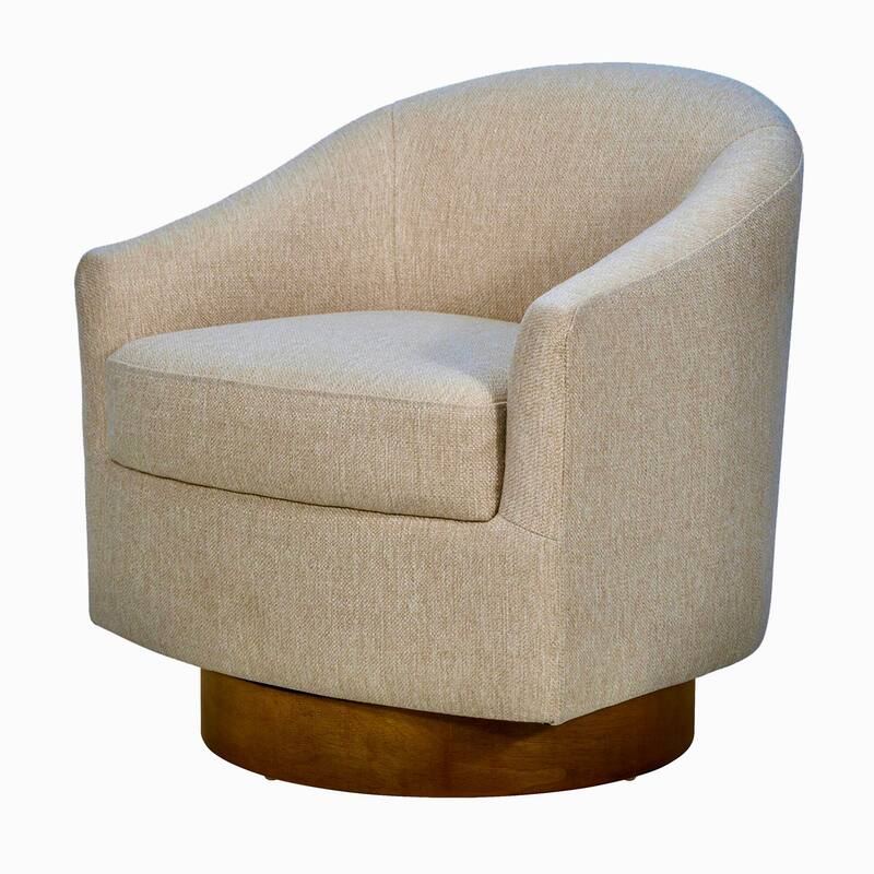 Madison Park Ashton Upholstered Swivel Chair with Wood Base