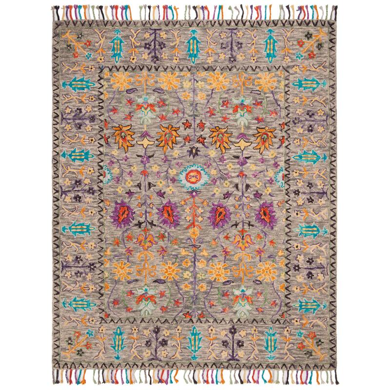 SAFAVIEH Handmade Blossom Takuko Modern Floral Wool Rug - 11' x 15' - Grey/Multi