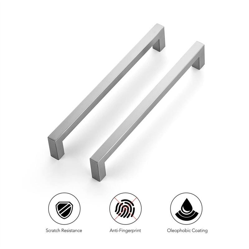 18 Pack 8 Inch Kitchen Square Cabinet Handles - 8.5"L x 0.5"W