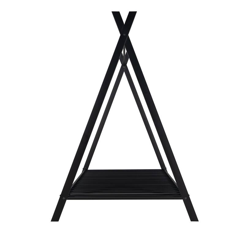 Twin Size House Bed Frame, Metal Kids Tent Bed, Heavy Duty Metal Playhouse Bed Frame with Slat Support, No Box Spring Needed