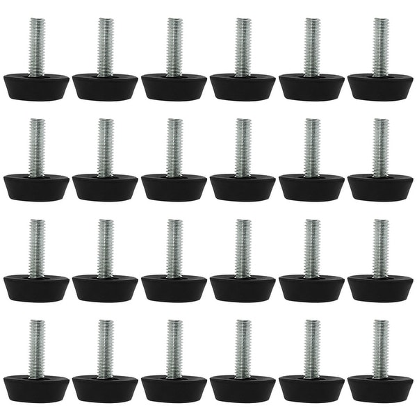 M6 x 20 x 25mm Furniture Glide Leveling Feet Adjustable Leveler Floor Protector for Table Desk Leg 24pcs