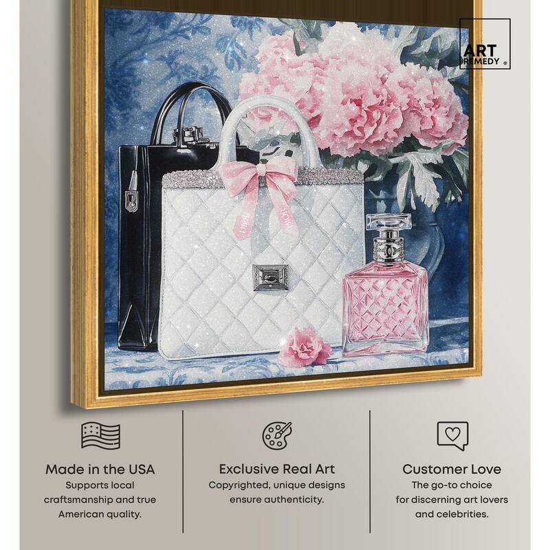 Pink Porcelain Purse and Perfume Canvas by Art Remedy