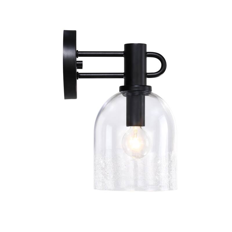 Astra 5.5 in. 1-Light Matte Black Indoor Wall Sconce Light for Bathrooms - 10.75