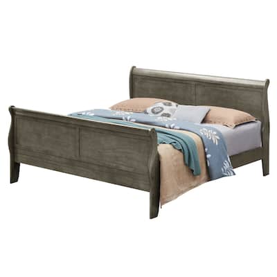 Queen Size Particle Board Traditional Platform Bed with Sturdy Support