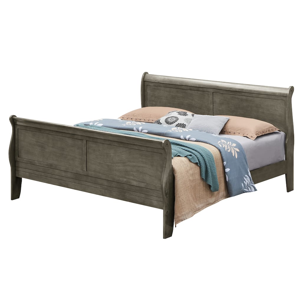 Queen Size Particle Board Traditional Platform Bed with Sturdy Support