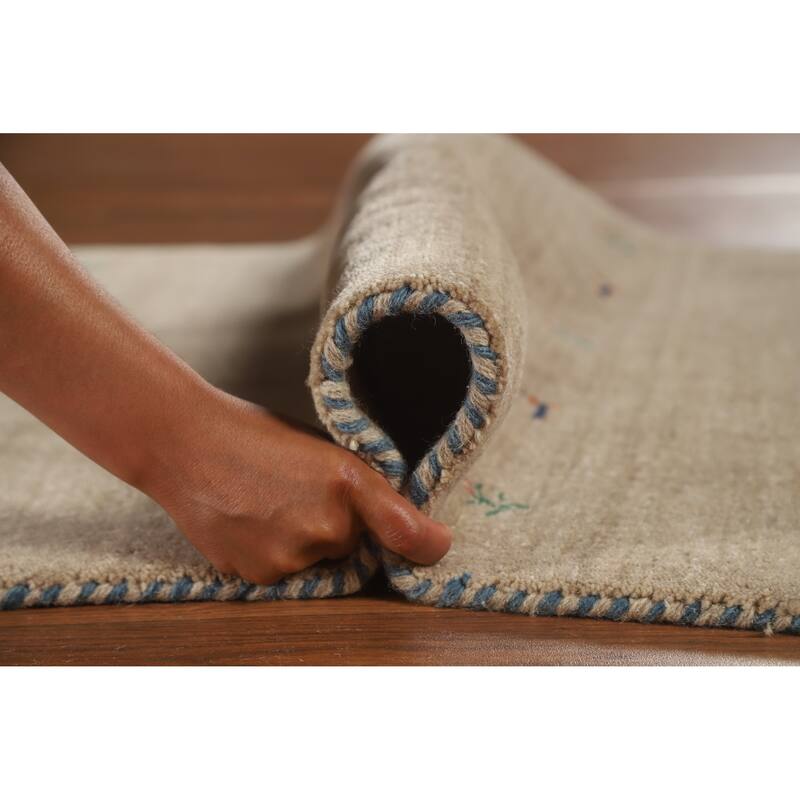 Hand Knotted Oriental 100% Wool Carpet Tribal Animal Pictorial Brown Gabbeh Area Rug - 4' 11'' X 3' 0''