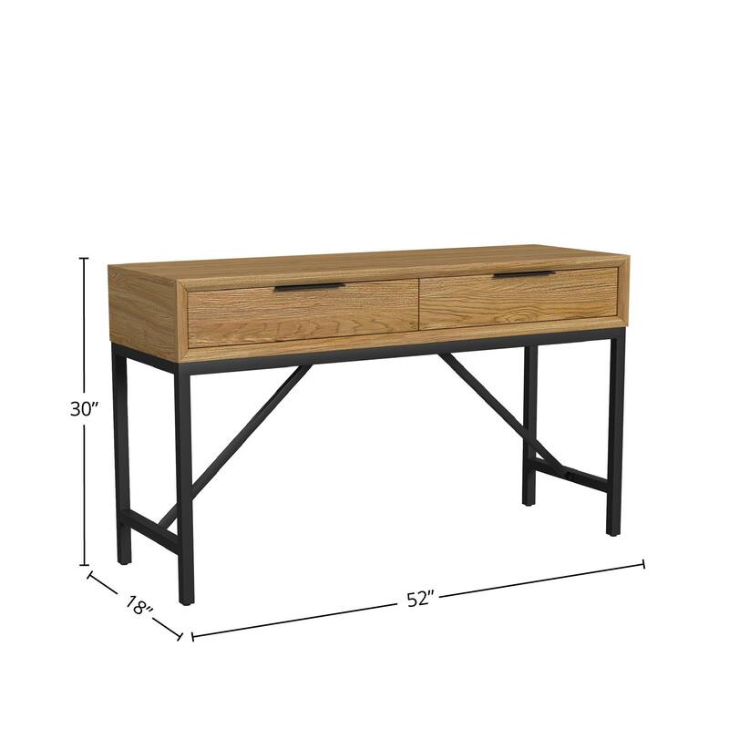 Newport 52" Wood Console Table, Natural Oak