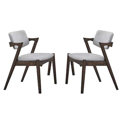 Set of 2 Fabric Upholstered Dining Chairs in Walunt