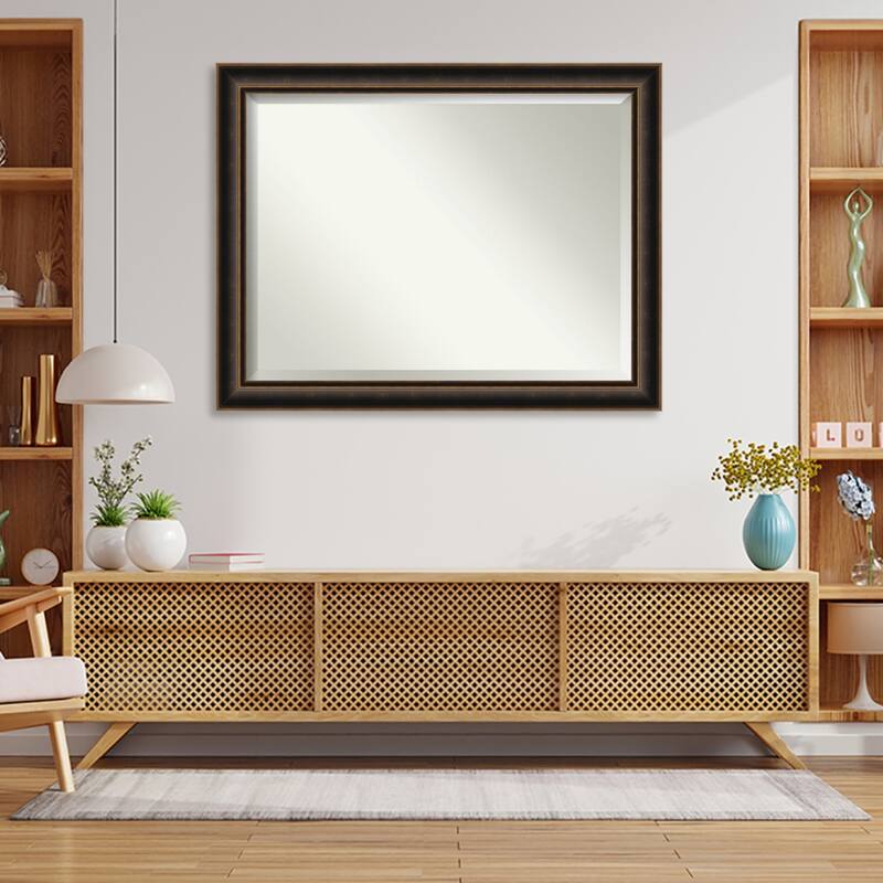 Villa Oil Rubbed Bronze Beveled Wood Framed Wall Mirror - Villa Oil Rubbed Bronze