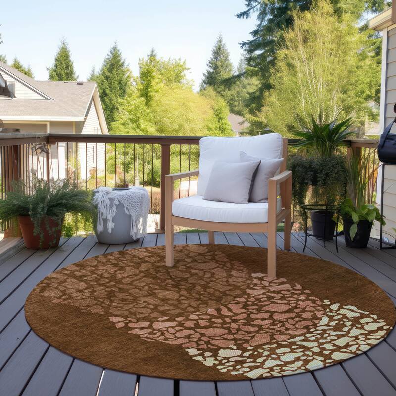 Machine Washable Indoor/ Outdoor Chantille Modern Mosaic Rug
