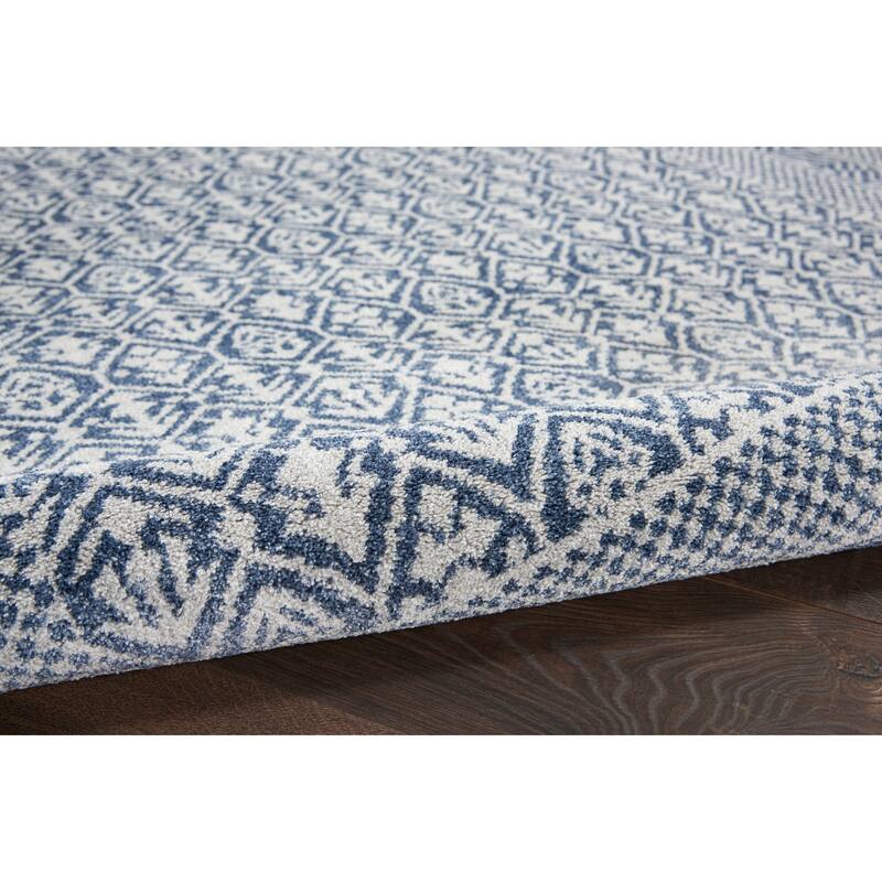 Carson Carrington Rantorp Royal Moroccan Blue/Grey Area Rug