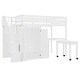 preview thumbnail 18 of 58, Twin Size Multifunctional Loft Bed with Wardrobe With Shelves,A Side Desk With 2 Drawers,A Movable Table