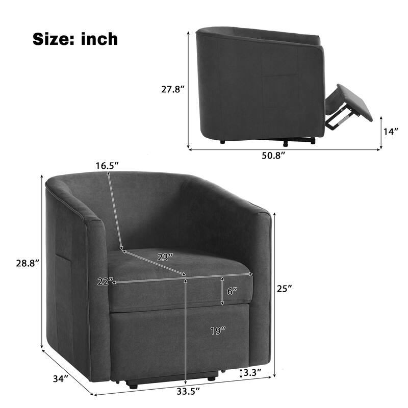 Roomfitters Power Lift Recliner Chair with Massage and Heat, Chenille Fabric Barrel Chair for Seniors