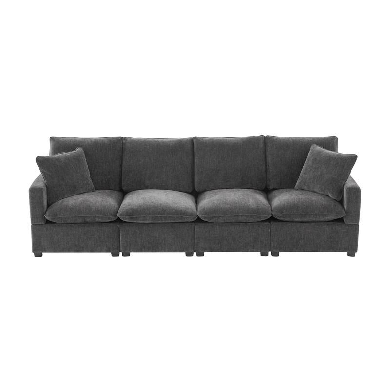 Modern Chenille Multi-Seat Sectional Sofa