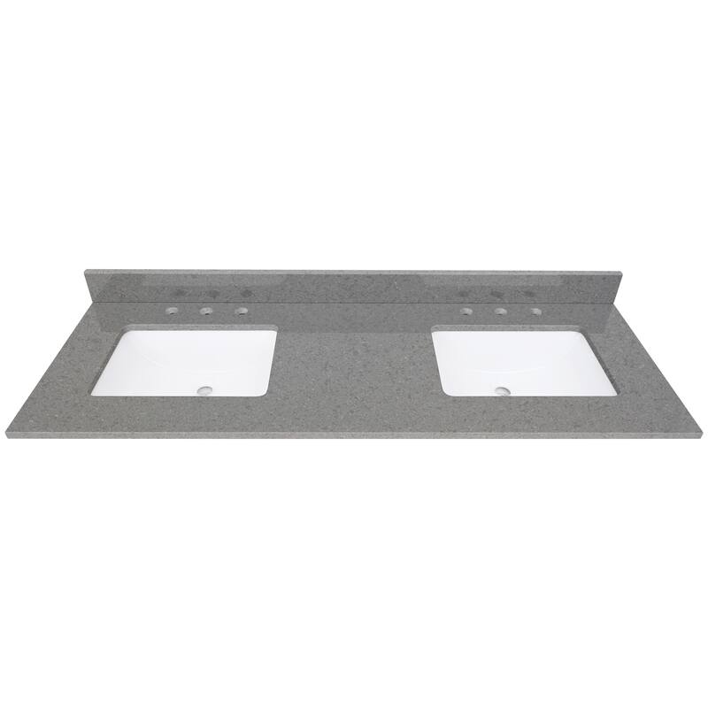 Avanity Quartz Vanity Top with Rectangular Undermount Sinks