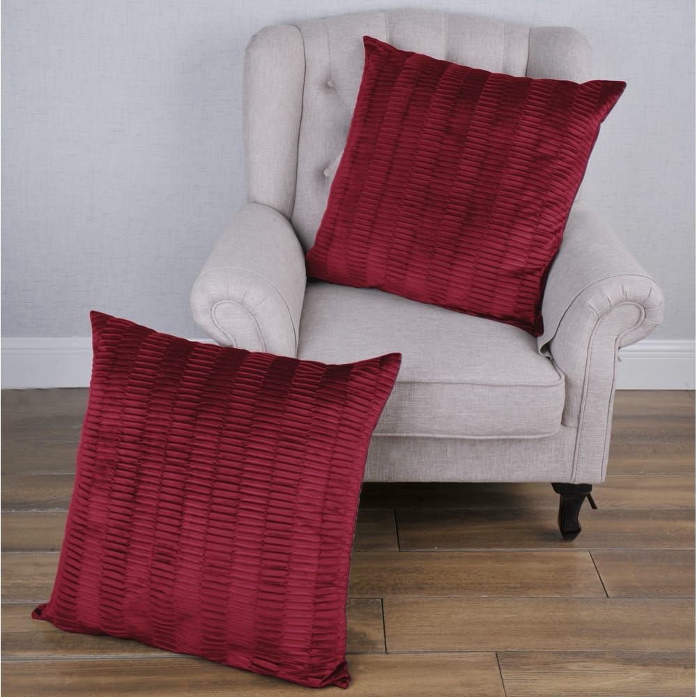 Agnew Pleated Velvet Decorative Throw Pillow Cover Set, NO INSERT